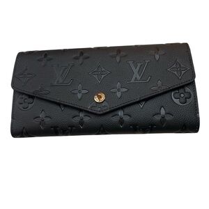 Fashion Lux Black Embossed Monogram Wallet